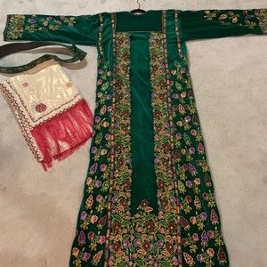Palestinian NOLL thobe green velvet